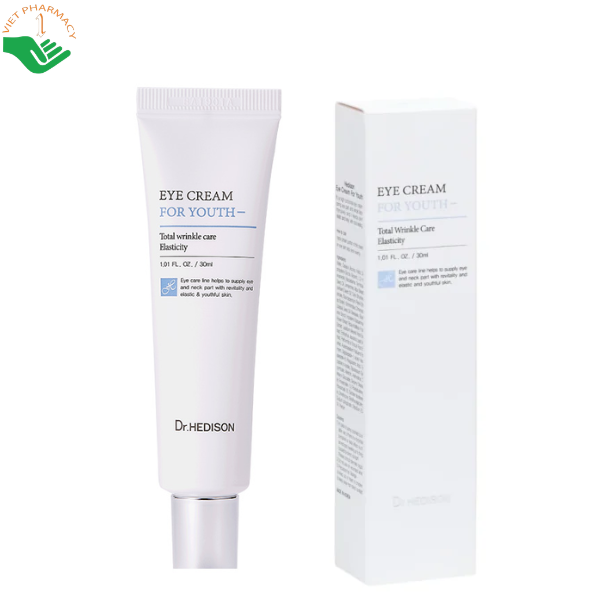 Kem dưỡng mắt Eye Cream For Youth Dr.Hedison dưỡng sáng và cải thiện quầng thâm (Tuýp 30ml)
