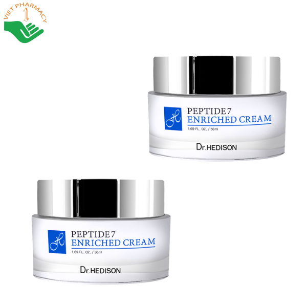 Kem dưỡng Peptide 7 Enriched Cream Dr.Hedison giúp giảm nếp nhăn và chống lão hóa (Hũ 50ml)
