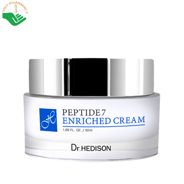 Kem dưỡng Peptide 7 Enriched Cream Dr.Hedison giúp giảm nếp nhăn và chống lão hóa (Hũ 50ml)