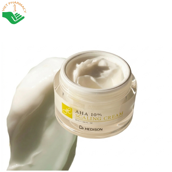Kem dưỡng tẩy tế bào chết AHA 10% Scaling Cream Dr.Hedison tẩy tế bào chết và làm sáng da (Hũ 50ml)