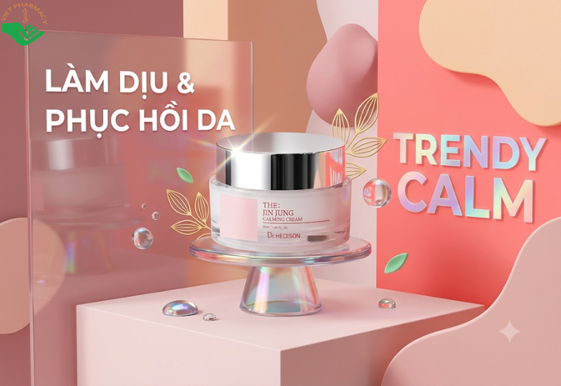 Kem dưỡng The: Jin Jung Calming Cream Dr.Hedison khóa ẩm và làm dịu da nhạy cảm (Chai 50ml)