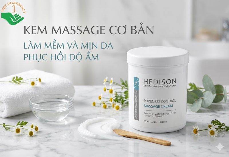 Kem massage cơ bản Pureness Control Massage Cream Dr.Hedison làm mềm và mịn da (Hũ 1000ml)