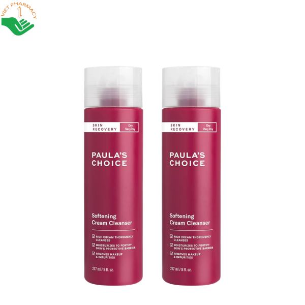 Kem rửa mặt Skin Recovery Softening Cream Cleanser Paula’s Choice làm sạch bụi bẩn và giúp da mềm mịn (Chai 237 ml)