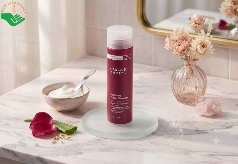 Kem rửa mặt Skin Recovery Softening Cream Cleanser Paula’s Choice làm sạch bụi bẩn và giúp da mềm mịn (Chai 237 ml)