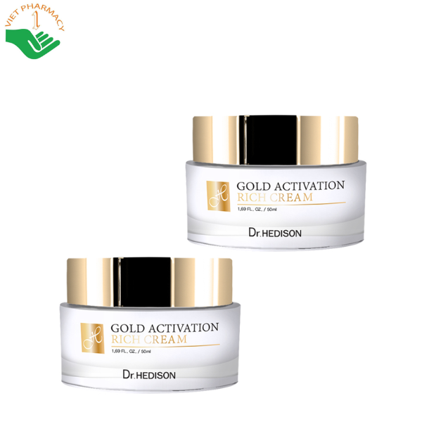 Kem vàng 24K Gold Activation Rich Cream Dr.Hedison dưỡng sáng da và hỗ trợ giảm nếp nhăn (Hũ 50ml)