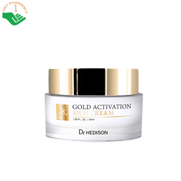 Kem vàng 24K Gold Activation Rich Cream Dr.Hedison dưỡng sáng da và hỗ trợ giảm nếp nhăn (Hũ 50ml)