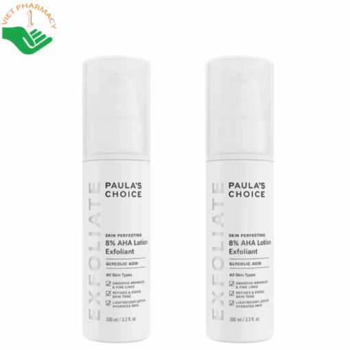 Lotion loại bỏ tế bào chết Skin Perfecting 8% AHA Lotion Exfoliant Paula's Choice làm sáng và mềm mịn da (Chai 100ml)