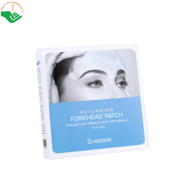 Mặt nạ trán Returning Forehead Patch Dr.Hedison giúp tăng độ đàn hồi và làm chậm quá trình lão hóa (Hộp x 10 miếng)