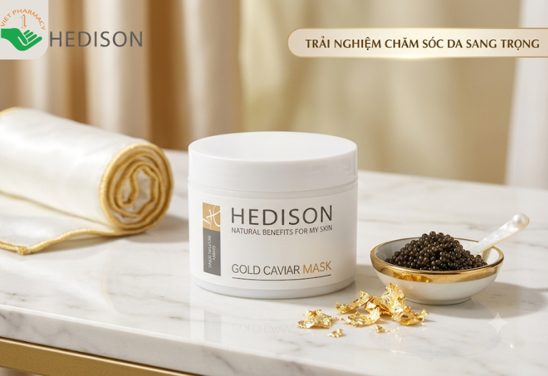 Mặt nạ vàng 24k trứng cá muối Gold Caviar Mask Dr.Hedison giúp làn da trắng sáng và chống lão hóa (Hũ 300ml)