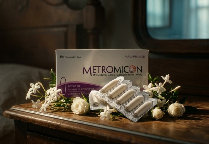 Thuốc đặt phụ khoa trị viêm âm đạo Metromicon Farmaprim (Hộp 10 viên)