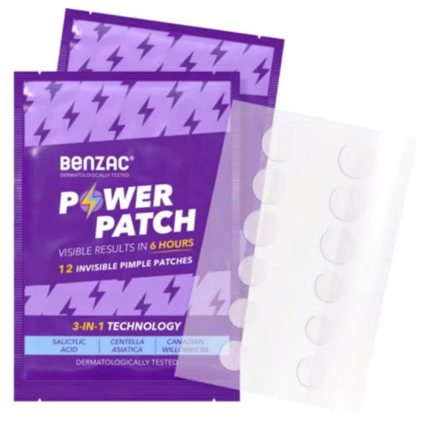 Miếng dán xẹp mụn siêu tốc Benzac Power Patch (Hộp 12 miếng)