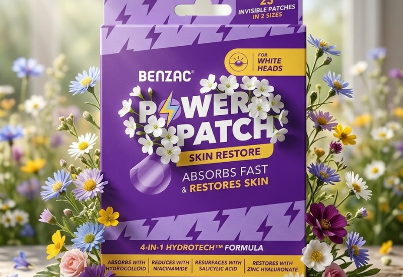 Miếng dán xẹp mụn siêu tốc Benzac Power Patch (Hộp 12 miếng)