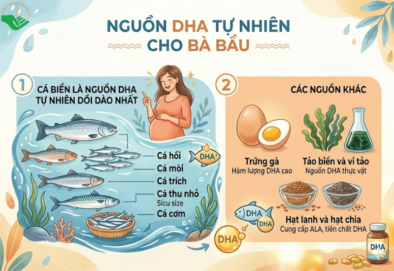 Nguồn DHA tự nhiên cho bà bầu