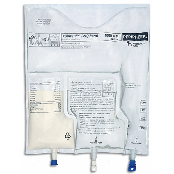 Nhũ tương truyền tĩnh mạch Kabiven Peripheral Fresenius Kabi (Túi 3 ngăn 1440ml)