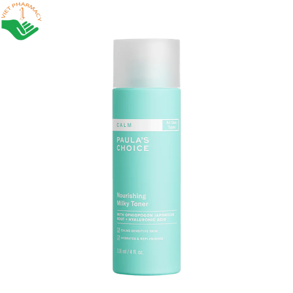 Nước cân bằng dịu nhẹ cho da nhạy cảm Calm Nourishing Milky Toner Paula's Choice giúp cấp ẩm và hỗ trợ phục hồi da (Chai 118ml)