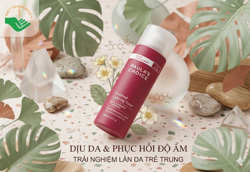 Nước cân bằng Skin Recovery Enriched Calming Toner Paula's Choice làm dịu và phục hồi độ ẩm cho da (Chai 190ml)