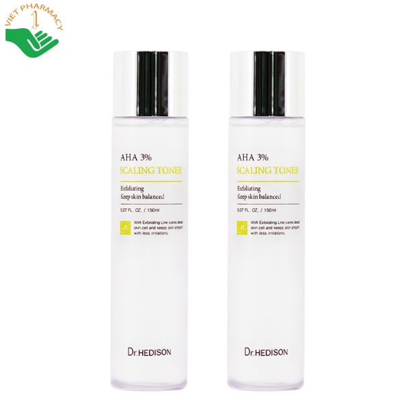 Nước hoa hồng AHA 3% Scaling Toner Dr.Hedison hỗ trợ làm sáng da và tẩy tế bào chết dịu nhẹ (Chai 150ml)