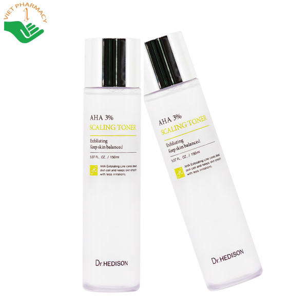 Nước hoa hồng AHA 3% Scaling Toner Dr.Hedison hỗ trợ làm sáng da và tẩy tế bào chết dịu nhẹ (Chai 150ml)