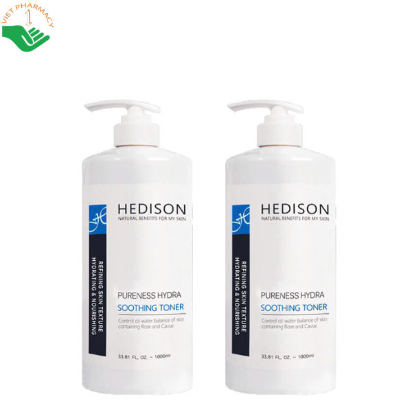 Nước hoa hồng cân bằng pH Pureness Hydra Smoothing Toner Dr.Hedison hỗ trợ se khít lỗ chân lông (Chai 1000ml)