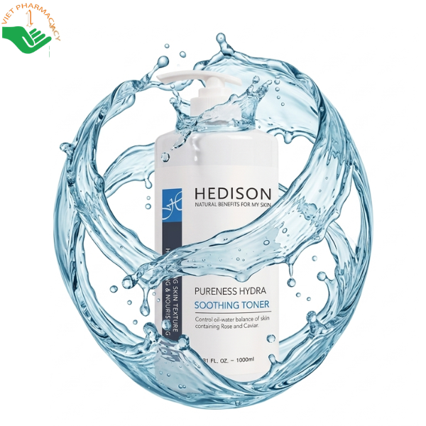Nước hoa hồng cân bằng pH Pureness Hydra Smoothing Toner Dr.Hedison hỗ trợ se khít lỗ chân lông (Chai 1000ml)