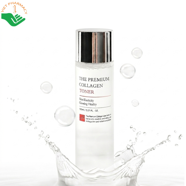 Nước hoa hồng Collagen cao cấp The Premium Collagen Toner Dr.Hedison hỗ trợ làm chậm quá trình lão hóa (Chai 150ml)
