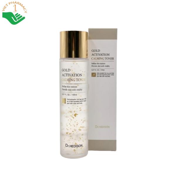 Nước hoa hồng Gold Activation Calming Toner Dr.Hedison cân bằng độ pH và làm dịu da (Chai 150ml)