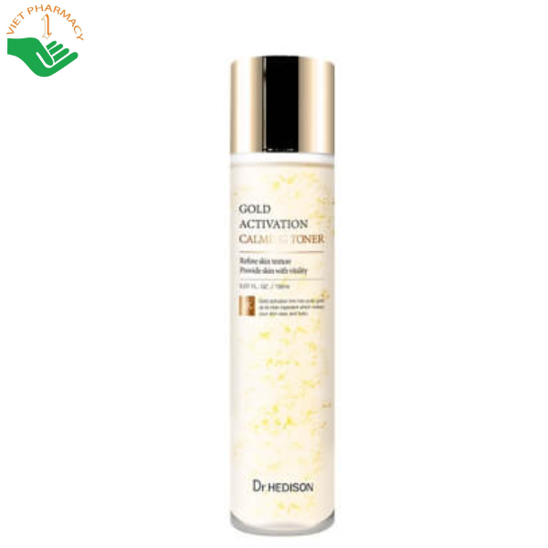 Nước hoa hồng Gold Activation Calming Toner Dr.Hedison cân bằng độ pH và làm dịu da (Chai 150ml)