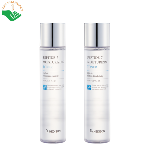 Nước hoa hồng Peptide 7 Moisturizing Toner Dr.Hedison giảm nếp nhăn và tăng độ đàn hồi cho da (Chai 150 ml)