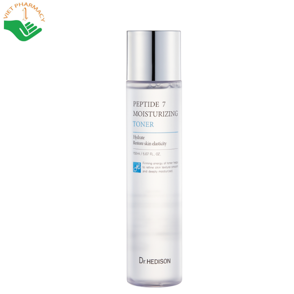 Nước hoa hồng Peptide 7 Moisturizing Toner Dr.Hedison giảm nếp nhăn và tăng độ đàn hồi cho da (Chai 150 ml)