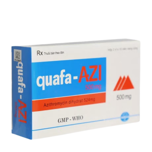 Thuốc kháng sinh Quafa-Azi 500 mg Dược Quảng Bình (Hộp 2 vỉ x 10 viên)