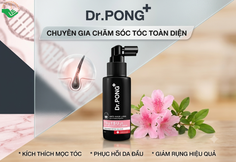 Serum tóc Tsutsuji Hair Rejuvenating Anti Hairloss Dr.Pong giảm rụng và kích thích mọc tóc (Chai 30ml)