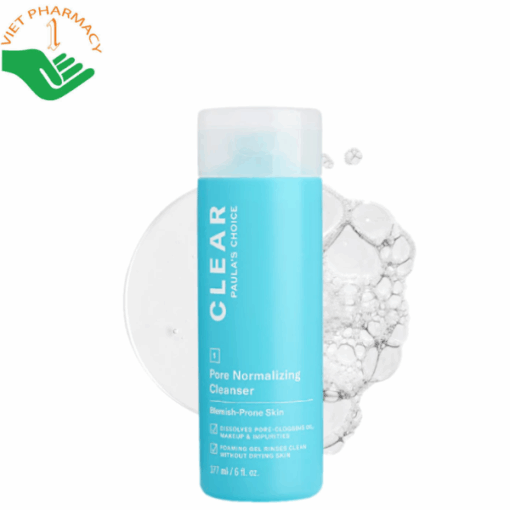 Sữa rửa mặt Clear Pore Normalizing Cleanser Paula's Choice làm sạch da và giảm dầu thừa (Chai 177ml)