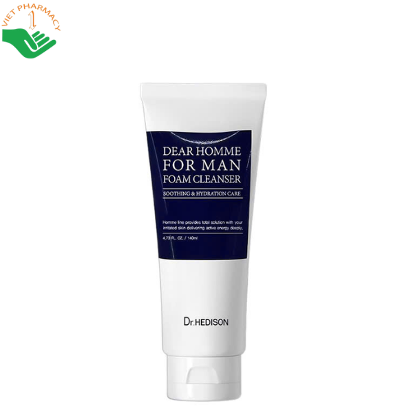 Sữa rửa mặt dành cho nam For Man Foam Cleanser Dr.Hedison làm sạch sâu và thông thoáng lỗ chân lông (Tuýp 140ml)