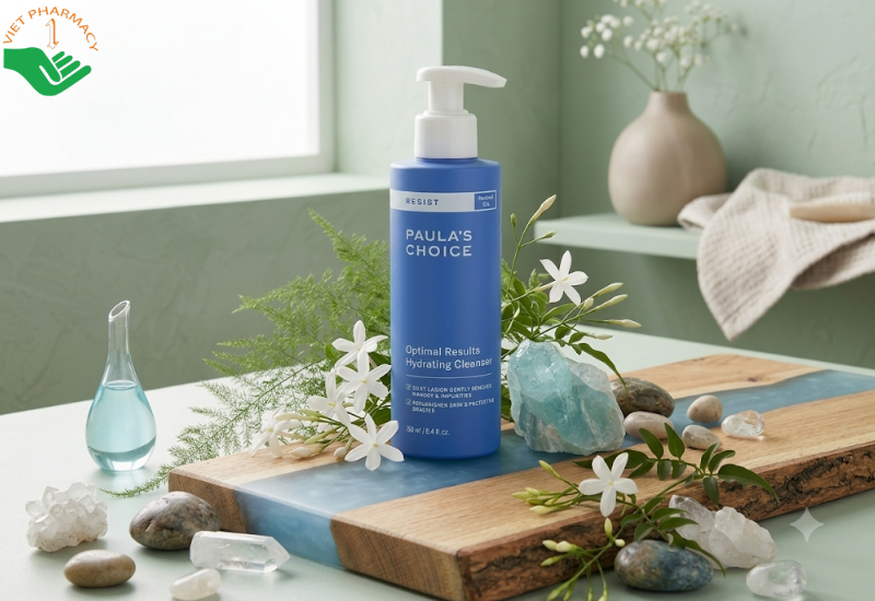 Sữa rửa mặt Resist Optimal Results Hydrating Cleanser Paula's Choice làm sạch da và dưỡng ẩm giúp da mềm mịn (Chai 190ml)