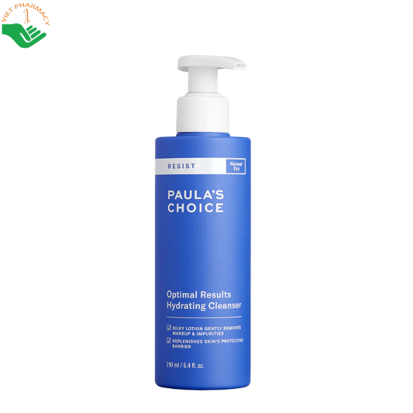 Sữa rửa mặt Resist Optimal Results Hydrating Cleanser Paula's Choice làm sạch da và dưỡng ẩm giúp da mềm mịn (Chai 190ml)