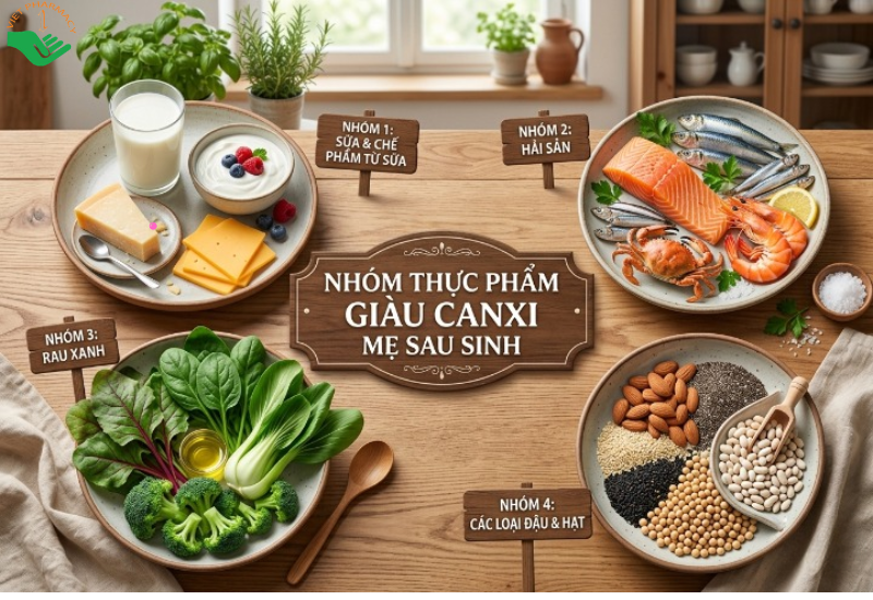 Thực phẩm giàu canxi cho mẹ sau sinh