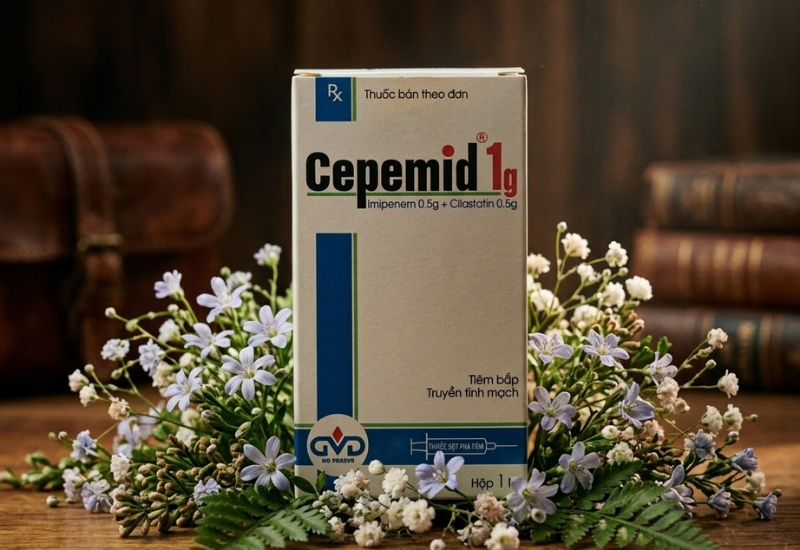 Thuốc bột pha tiêm Cepemid 1g Minh Dân (Hộp 1 lọ 20ml)