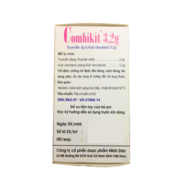 Thuốc bột pha tiêm Combikit 3,2g Minh Dân (Hộp 1 lọ)