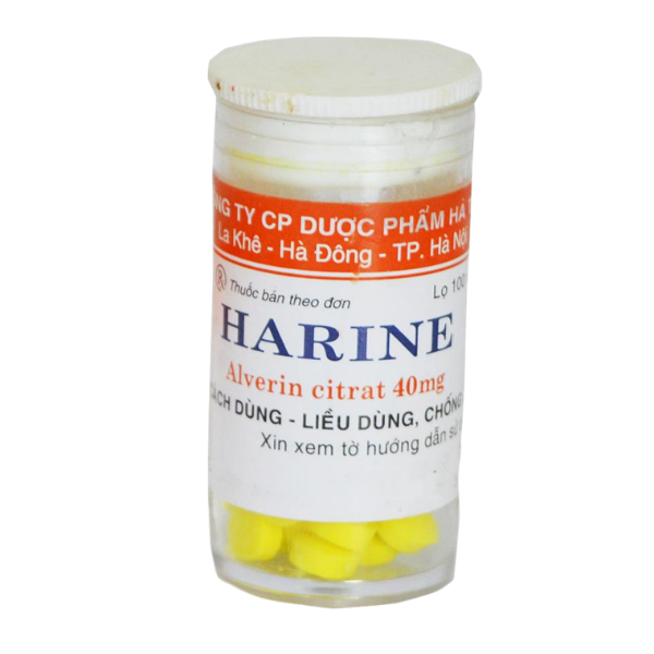 Thuốc chống co thắt cơ trơn Harine Dược Hà Tây (Hộp 1 lọ 100 viên)
