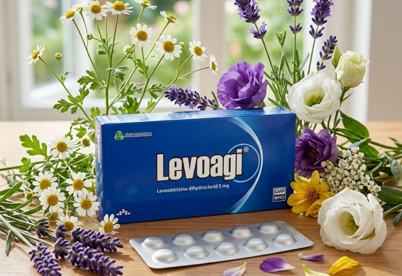 Thuốc chống dị ứng Levoagi Agimexpharm (Hộp 1 vỉ x 10 viên)