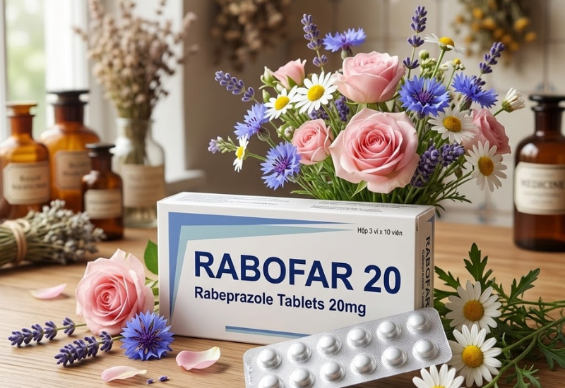 Thuốc điều trị dạ dày Rabofar-20 Tipharco (Hộp 3 vỉ x 10 viên)