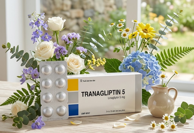 Thuốc điều trị đái tháo đường Tranagliptin 5 Tipharco (Hộp 3 vỉ x 10 viên)