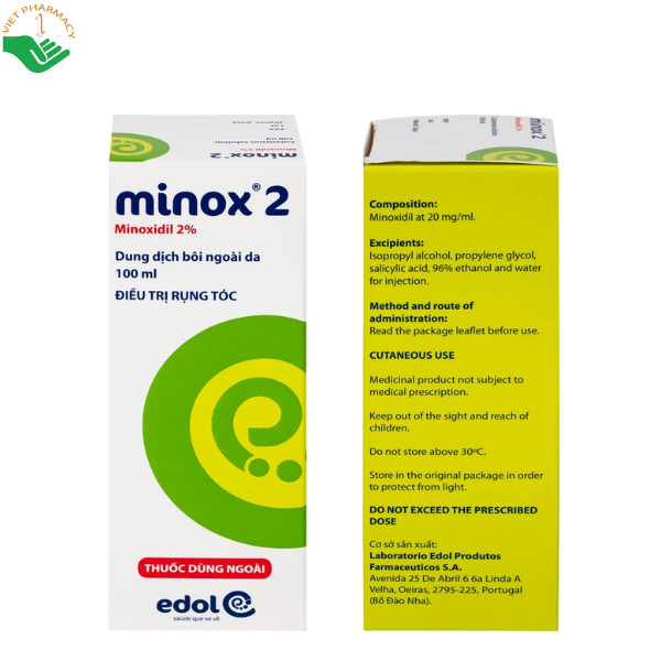 Thuốc điều trị rụng tóc Minox 20mg Edol kích thích mọc tóc và giảm rụng tóc (Chai 100ml)