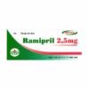 Thuốc điều trị tim mạch huyết áp Ramipril 2,5mg Minh Dân (Hộp 3 vỉ x 10 viên)