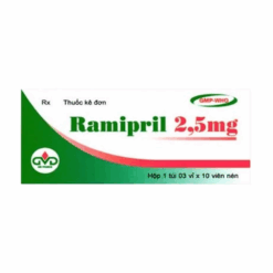 Thuốc điều trị tim mạch huyết áp Ramipril 2,5mg Minh Dân (Hộp 3 vỉ x 10 viên)
