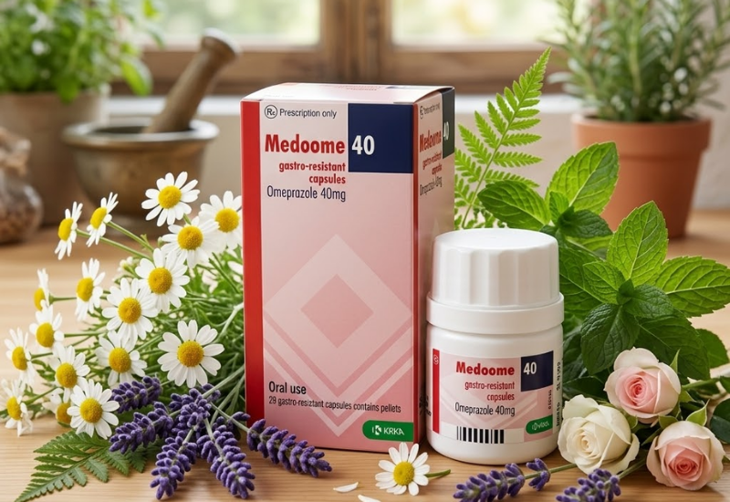 Thuốc điều trị viêm loét dạ dày Medoome 40 KRKA (Hộp 1 lọ 28 viên)