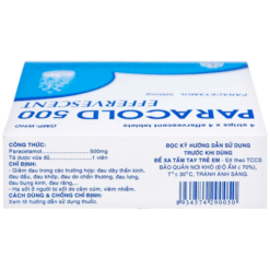 Thuốc giảm đau hạ sốt Paracold 500mg Mekophar (Hộp 16 viên)