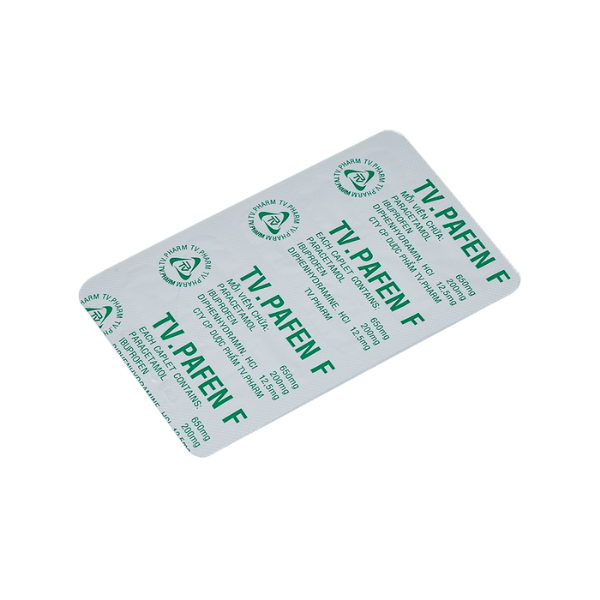 Thuốc giảm đau hạ sốt TV.Pafen F TV Pharm (Hộp 10 vỉ x 10 viên)
