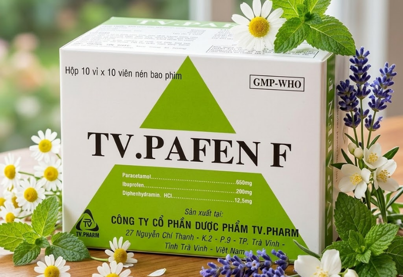Thuốc giảm đau hạ sốt TV.Pafen F TV Pharm (Hộp 10 vỉ x 10 viên)