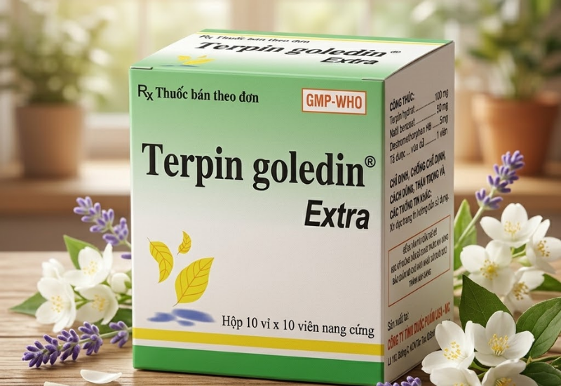 Thuốc ho long đờm Terpin Goledin extra USA - NIC (Hộp 10 vỉ x 10 viên)